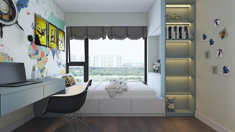 Trang trí nội thất phòng ngủ cho bé trai năng động trẻ trung Mẫu thiết kế nội thất chung cư đẹp