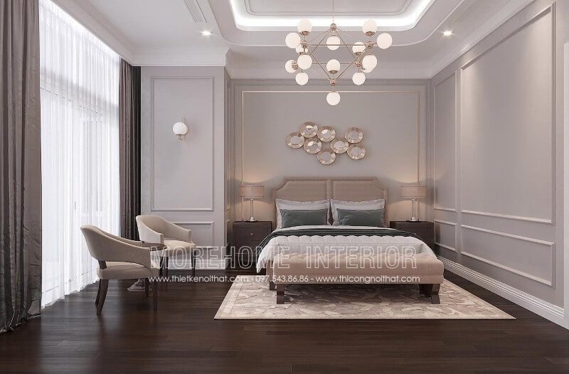 Nếu bạn đang cần tìm kiếm một mẫu giường ngủ sang trọng cho phòng ngủ của bạn, thì mẫu giường bọc nỉ tân cổ điển đơn giản này chính là một gợi ý hay cho bạn